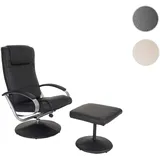 Mendler Relaxliege Relaxsessel Fernsehsessel N44 mit Hocker schwarz -