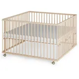 Sämann Laufgitter, mit Matratze – Schlupfsprossen - natur | Gr.: 120x120 cm,