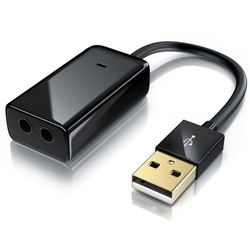 Aplic Soundkarte Virtual 7.1 Surround, USB mini extern, Dynamic 3D Surround, 3,5mm Eingang, 3,5mm Ausgang schwarz