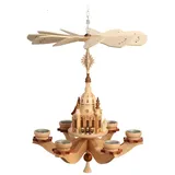 Zeidler Holzkunst Weihnachtspyramide Zeidler Hängepyramide Dresdner Frauenkirche, Handarbeit aus dem Erzgebirge beige
