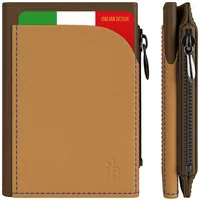 Pago-Slim Slim Wallet | Geldbeutel Herren, Wallets for Men, Kartenetui Herren, Smart Wallet Herren, Cardholder Herren, Slim Wallet mit Münzfach, Geldbörse Herren Klein, Karten Portemonnaie Braun
