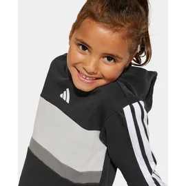 adidas Trainingsanzug ADIDAS SPORTSWEAR "LG 3S TIB FL ST", Jungen, Gr. 122, schwarz-weiß (schwarz, weiß, grau two), Obermaterial: 70% Baumwolle, 30% Polyester, Sportanzüge Trainingsanzug