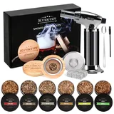 KUZKUZY Cocktail Smoker Kit mit Fackel und 4 Arten von Holzspänen, altmodischer Whiskey Smoker Drink Smoker Infuser Kit Bouron Smoker Kit (ohne Butan)