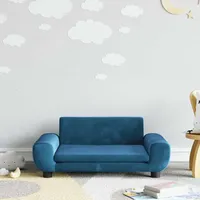 Kindersofa Blau 70x45x33 Cm Samt