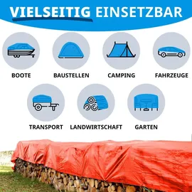 Floordirekt Abdeckplane 6 x 10 m Orange