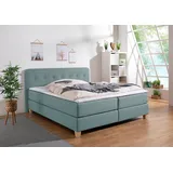 Home Affaire Boxspringbett »Fargo«, in Überlänge 220 cm, mit Topper, 3 Ausführungen, 4, Breiten blau