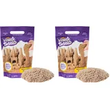 Kinetic Sand Beutel naturbraun, 907 g - magischer Spielsand aus Schweden, für entspanntes, kreatives Indoor-Sandspiel, für Kinder ab 3 Jahren (Packung mit 2)