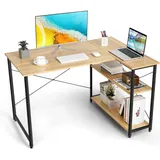 Costway Eckschreibtisch, Rot, Holz, 88x75x120 cm, Arbeitszimmer, Schreibtische, Eckschreibtische