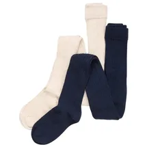 MINYMO Strumpfhose "Stocking-solid rib 2-pack" in Blau | Gr.: 128/134
