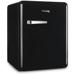 H.Koenig Mini-Bar Vintage 31L TOAD9, Kompakter Mini-Kühlschrank fürs Zimmer, Getränke, Vintage-Design, Temperatur 6°-15°C, 24 dB, Schwarz