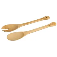 Fackelmann Salatbesteck Bambus, braun, 30 x 6,5 x 2