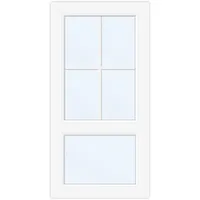 Fenster mit Unterlicht und Sprossen, PVC, Ideal 4000, Weiß, 510x1010 mm, festverglast, individuell konfigurieren