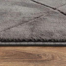 Paco Home Teppich Wohnzimmer Schlafzimmer Kurzflor, Uni Farben, 3D-Design, Rauten Muster, besonders weich