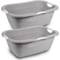 2friends Premium 2er Wäschekorb mit Griff, 38L, 68x46x25 cm,