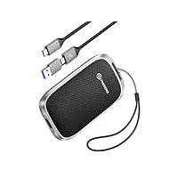 PHIXERO P5 Portable SSD 1TB Up to 560MB/s, USB 3.2 Gen 2 External Solid State Drive,USB C to C&A for Smartphone,Tablet,PC,Labtop (Black)