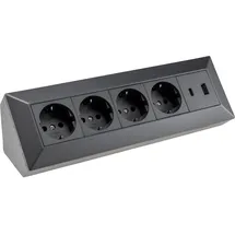 ChiliTec 4-fach USB-A+C, anthrazit