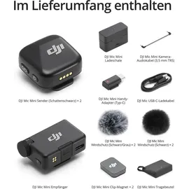 DJI Mic Mini (2 TX + 1 RX + Charging Case) Infinity Black