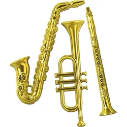 3 goldene Deko Musikinstrumente