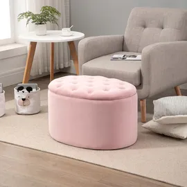 Homcom Sitzbank mit Stauraum Polyester Rosa 71 x 52 x 42 cm