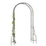 DanDiBo Ambiente DanDiBo Rosenbogen Metall 254x159 cm Braun 96025 Torbogen Gartentor Eisen Rankhilfe Rankgitter Rundbogen ohne Tür