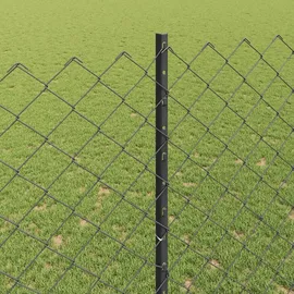 vidaXL Zaun mit Pfosten 1,5 x 10 m Grau/Stahl