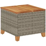 vidaXL Gartentisch Grau 45x45x37 cm Poly Rattan Akazienholz