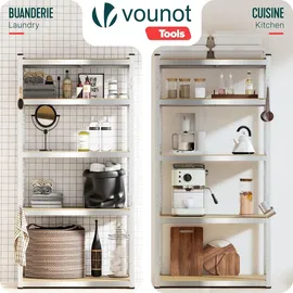 VOUNOT Lagerregal Holz 180x90x40cm braun