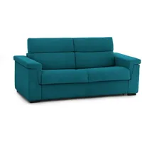 2-sitzer Schlafsofa Biscossi, Schlafsofa Fürs Wohnzimmer, Gepolstert, Abnehmbar, 100 % Made In Italy-qualität, 205x95 H100 Cm, Hellblau - Dmora