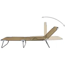 vidaXL Sonnenliege 189 x 58 x 27 cm taupe klappbar