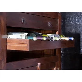 Massivmoebel24 Bar Akazie 140x66x125 nougat lackiert OXFORD 903