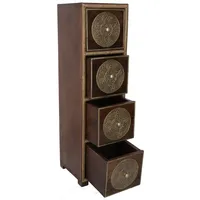 GURU-SHOP Schmaler Schubfachschrank, Regal mit.. braun