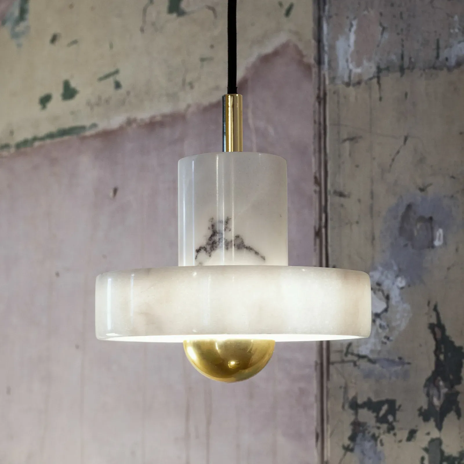 Pendelleuchte Tom Dixon, Stone, dimmbar, Weiß, für Wohnzimmer, Marmor, Design - 14