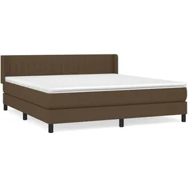 vidaXL Boxspringbett mit Matratze Dunkelbraun 180x200 cm Stoff