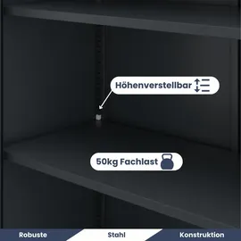 Jan Nowak ODIS Aktenschrank 185 x 90 x 40 cm Anthrazit