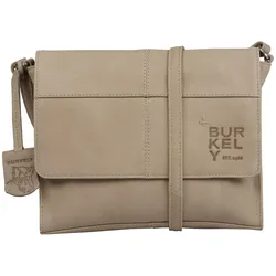 Umhängetasche BURKELY "BURKELY Taschen Leder", Damen, Gr. one size, grau, Leder, Taschen