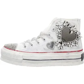 nan-ku Damen Plateau Sneaker Weiß 37