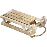 ECD Germany Deko Schlitten 31,5 cm Braun/Natur
