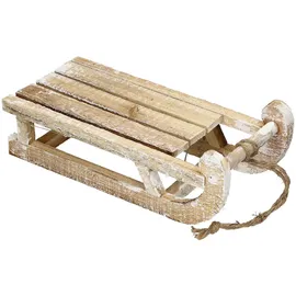 ECD Germany Deko Schlitten 31,5 cm Braun/Natur