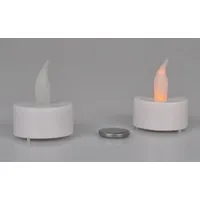 BURI Teelicht LED-Teelichter 2er-Set mit Batterien elektrische Kerze Teelicht weiß