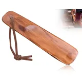 Lhbwhiz Schuhlöffel,Holz Schuhanzieher,kurz Schuhhilfe,Schuhloeffel zum Schuhe anziehen,Bequemer Schuhheber,Holz Shoe Horn mit Hängendem Seil,für Männer,Frauen,Senioren,Kinder,Schwangerschaft(15.5cm)