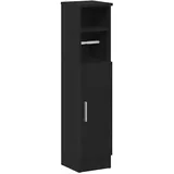 vidaXL Badezimmerschrank mit Rollenhalter 20,5 x 90 x 22 cm Schwarz
