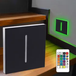 LED Treppenleuchte eckig schwarz - Lichtfarbe: RGB+CCT 2W - Lichtaustritt: Fokus