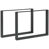 [en.casa] Tischgestell 2er Set Makers Stahl 72x100 cm Schwarz