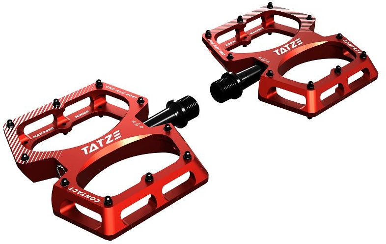 TATZE Contact CNC mit Stahlachse Kinder Flatpedal rot (Kids (Schuhgröße bis 34EU))