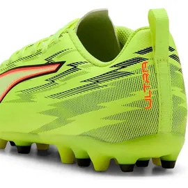 Puma Ultra 6 Play MG Kinder Yellow Alert/Black/Silver/Glowing Red 32