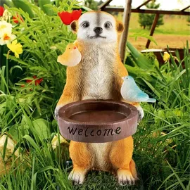 EasyMaxx Solarleuchte Erdmännchen als Vogeltränke