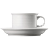 Thomas Thomas' Porzellan Tasse Kaffeetasse 2-tlg. – Becher Hoch und Untertasse Kaffee Trend Weiss