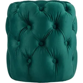 deluke Sitzhocker BADOR Samt 42 x 46 x 42 cm Dunkelgrün