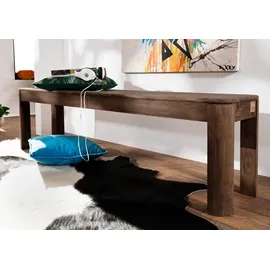 Massivmoebel24 Sitzbank Toronto Dunkelbraun 160 x 35 x 45 cm