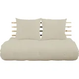 Karup Design Schlafsofa »Shinsano, futonstil, Rückenrahmen und zweiteiligem Kissenset« aus massivem Kiefernholz, faltbarer Matratze, multifunktional, Scandi